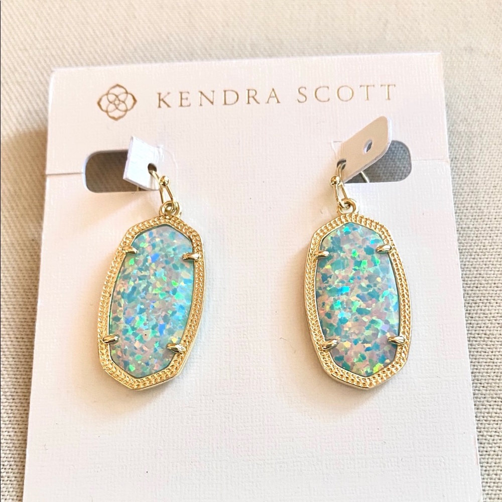 NWT Kendra Scott Aqua Kyocera opal earrings